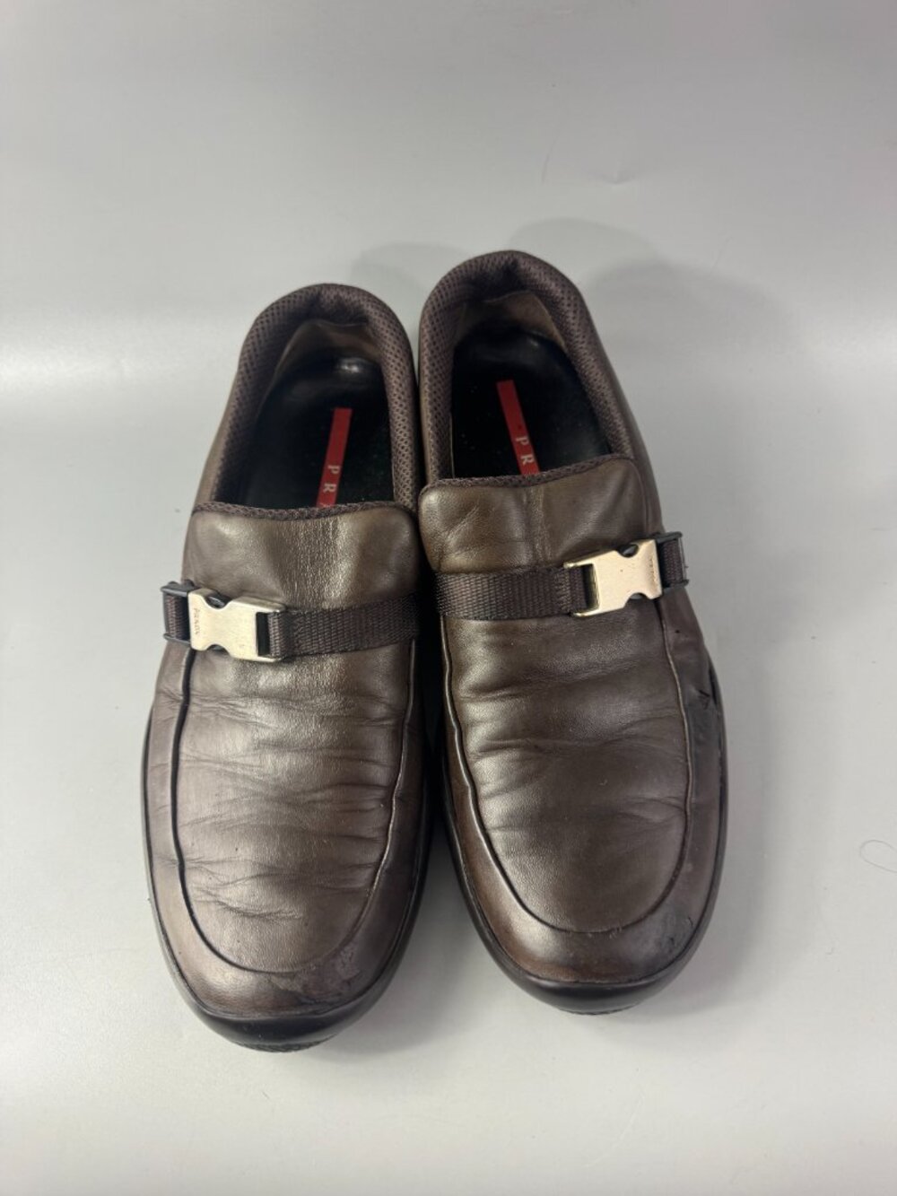 Authentic Prada Chocolate Brown Leather Classic Loafers - Picture 5 of 16